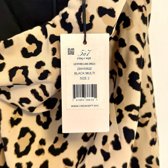 NWT Cinq A Sept Luna Leopard Print Hourglass Dress Size 2 - Picture 4 of 7